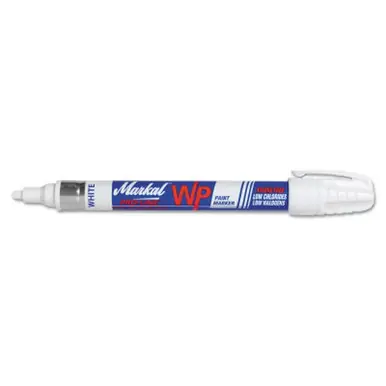 MARKAL 96930 PRO-LINE WP Paint Markers, 1/8 in Tip, Medium, White (12pk)