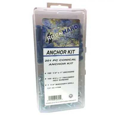 ROCKHARD KT06B - 201pc Conical Drywall Anchor Kit