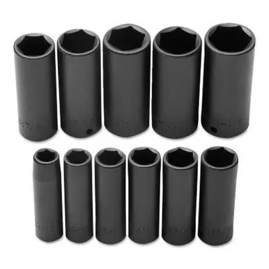 PROTO J74112 TorquePlus 11 Pc Deep Impact Socket Set, 1/2" 6 Point
