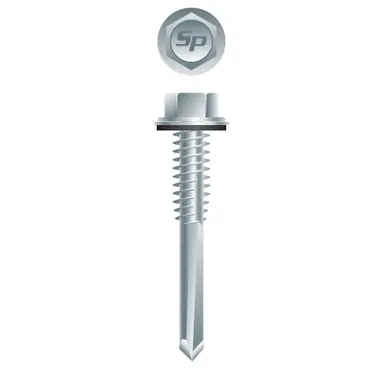 Strong-Point HA54 - 12-24 x 3" Hex Head w/ Washer Self-Drilling Screw, Zinc 1000ct