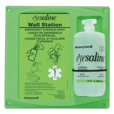 Honeywell 32-000461-0000 Eyesaline Wall Station, 32 oz, Single Bottle