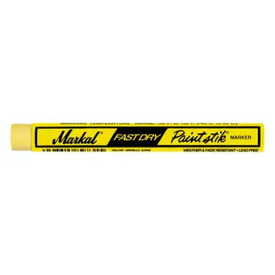 MARKAL 82731 Paintstik Fast Dry Markers, 3/8 in, Yellow