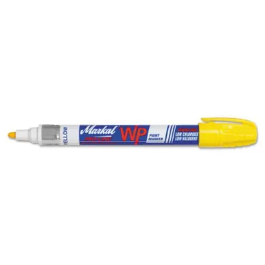 MARKAL 96931 PRO-LINE WP Paint Markers, 1/8 in Tip, Medium, Yellow (12pk)