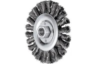PFERD 82395 - Full Cable Knot Wheel Brush COMBITWIST HD 4-1/2" Dia. .020" CS 5/8-11 Arbor