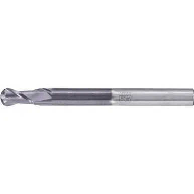 PFERD 23003012 Ball Nose End Mill, 2-flutes, 3/8" Dia, 3/4" APMX, 4" OAL, Cyl. Shank