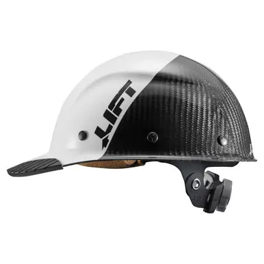 LIFT HDC50C-19WC - DAX Carbon Fiber Cap-Style Brim 50-50 Hard Hat (White/Black)