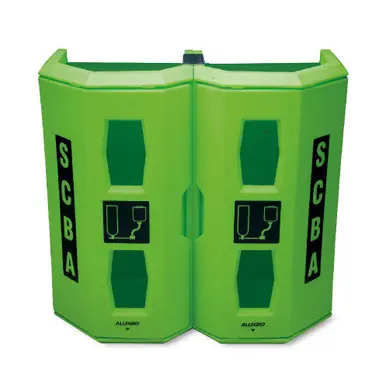 ALLEGRO 4350 - Hi-Viz Heavy Duty Dual SCBA Wall Case, Green