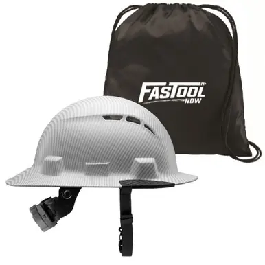 LIFT HIDV-24CW - IDAX Full Brim Hard Hat - Vented (White Carbon) w/ Tote Bag