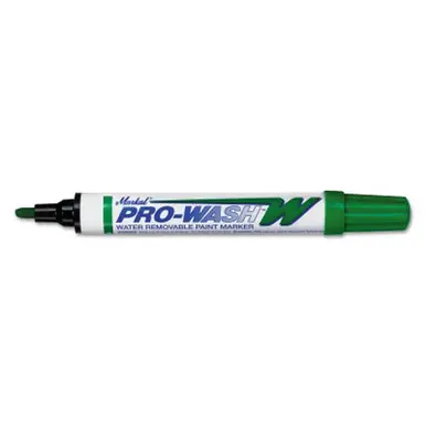 MARKAL 97036 PRO-WASH W Water Removable Paint Markers, 1/8 in Tip, Medium, Green (48pk)