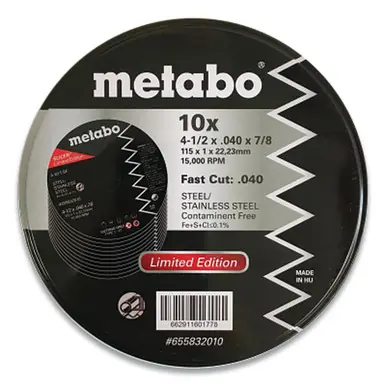 Metabo 655832010 Cut-Off Wheel, 4-1/2" x 0.040"
