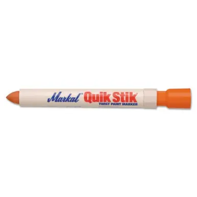 MARKAL 61071 Quik Stik Markers, 11/16 in dia, 6 in, Orange