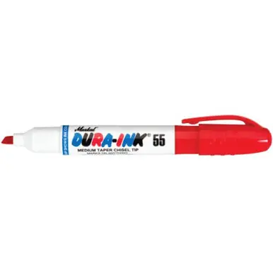 MARKAL 96528 Dura-Ink 55 Markers, Red, 1/16 in; 3/16 in, Felt (48pk)