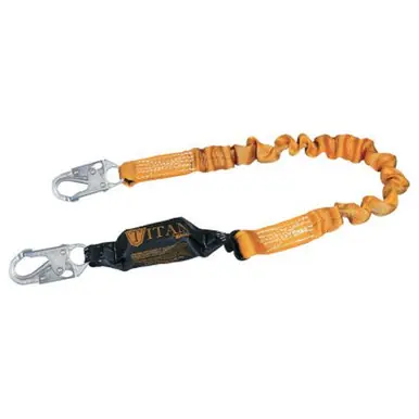 Honeywell T6111-Z7/6FTAF Titan Pack-Type Shock Absorbing Lanyard, Locking Snap Hooks, 1 Leg, Orange