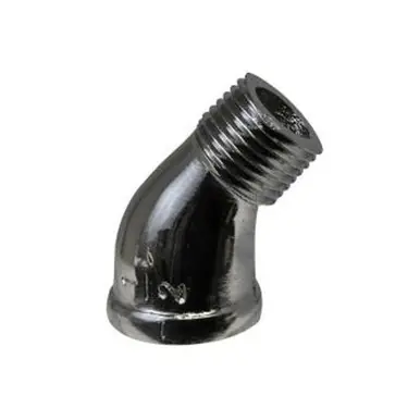 Midland Industries 45203 - 45° Street Elbow, 1/2" FPT x 1/2" MPT, Bronze, Chrome-Plated