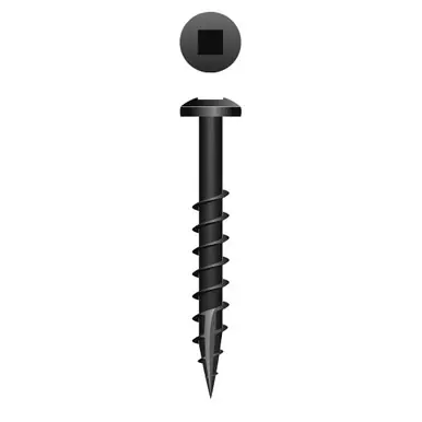 Strong-Point XQ5C - 6-9 x 1-1/4" Pan Head Woodworking Screw, Black Oxide 8000ct