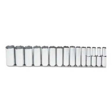 PROTO J54103 TorquePlus 15 Pc Deep Socket Set, 1/2" 6 Point