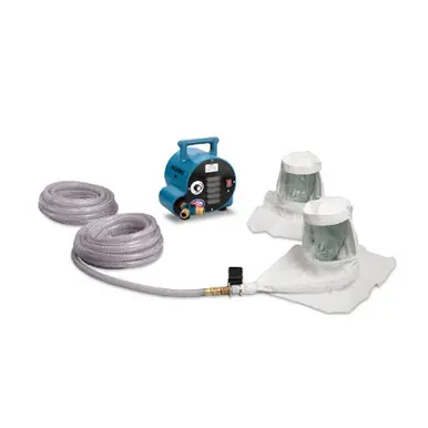 ALLEGRO 9221-02A - 2-Worker Single Bib Tyvek Hood Breathing Air Blower Respirator System w/ Two 50‘