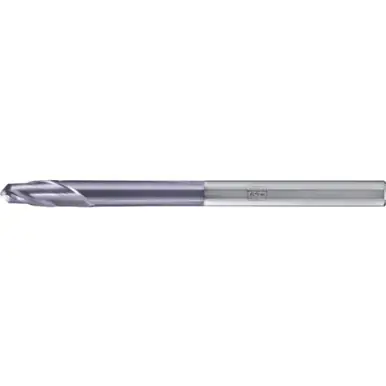 PFERD 23003010 Ball Nose End Mill, 2-flutes, 1/4" Dia, 1/2" APMX, 3-1/2" OAL, Cyl. Shank