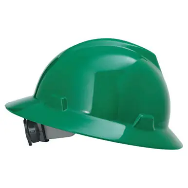 MSA 475370 V-Gard Protective Hat, Fas-Trac Ratchet, Hat, Green