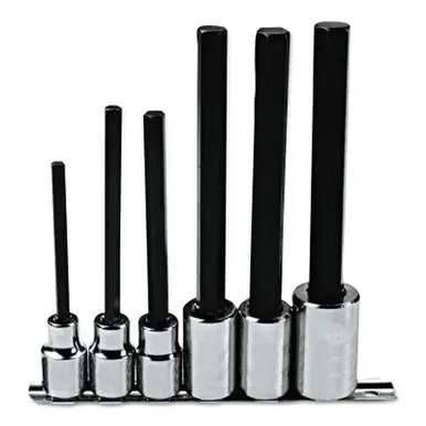 PROTO J54416XL 6 Piece Extra-Long Hex Bit Socket Set, 1/2"