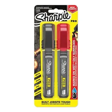Sharpie 2178496 PRO Marker, Chisel Tip, Black/Red