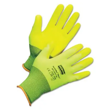 Honeywell NF11HVY/8M NorthFlex Neon Hi-Viz PVC Palm Coated Gloves, Medium, Yellow (12pk)