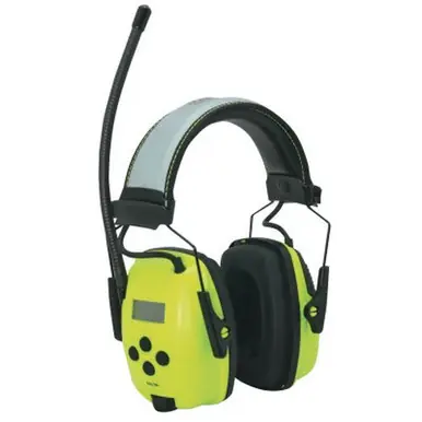 Honeywell 1030390 Sync Hi-Vis Digital AM/FM Radio Earmuff, 25 dB, Hi-Vis Green