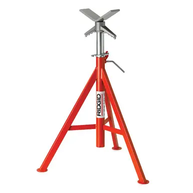 RIDGID 56662 - VJ-99 V-Head Pipe Stand, 28"- 52" High, 12" Pipe Capacity, 2500lbs Max Wt.