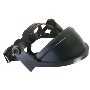 MSA 10127061 Defender+ Faceshield Frames, General Purpose, Black, Headgear, 13 1/4" x 4 3/4" (10pk)