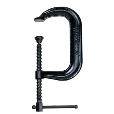 PALMGREN 9629513 - 6" Drop Forged Deep Throat C-Clamp w/ Black Oxide Spindle