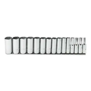 PROTO J54107 TorquePlus 15 Pc Deep Socket Set, 1/2" 12 Point