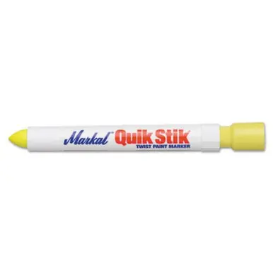 MARKAL 61041 Quik Stik Markers, 11/16 in dia, 6 in, Fluorescent Yellow