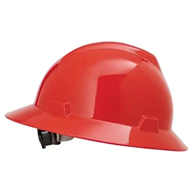MSA 475369 V-Gard Slotted Protective Hard Hats w/ Fas-Trac Suspension, White