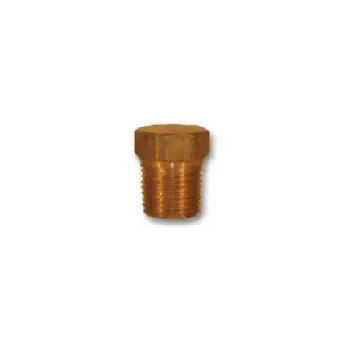 Midland Industries 121S-6 - Solid Hex Head Plug, 3/8" NPT(M)F, 0.66" Brass