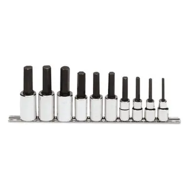 PROTO J5441MA 10 Piece Metric Hex Bit Socket Set, 1/2"