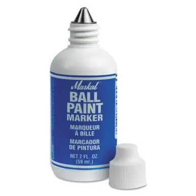 MARKAL 84625 Ball Paint Marker Markers, 1/8 in Tip, Metal Ball Point, Blue