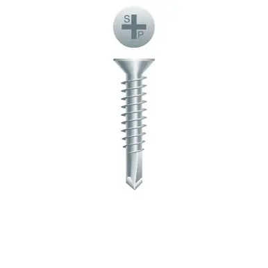 Strong-Point F110 - 10-16 x 1-1/2" Flat Head Self-Drilling Screw, Zinc 4000ct