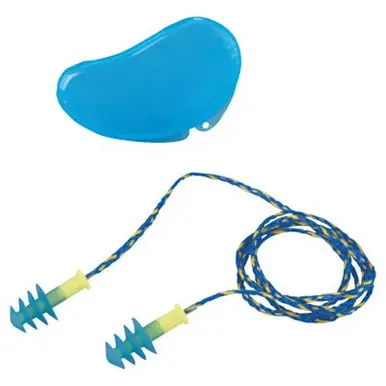 Honeywell FUS30-HP Fusion Multiple-Use Earplugs, Molded, Blue/Yellow, Corded