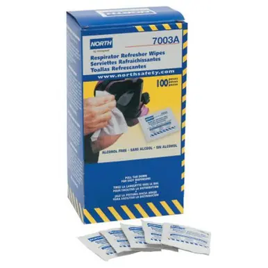 Honeywell 7003A Respirator Refresher Wipe Pads, 9 3/4" x 4 1/2 in, White