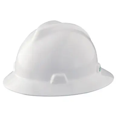 MSA 454733 V-Gard Protective Hat, Staz-On, Hat, White