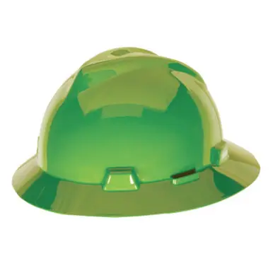 MSA 815570 V-Gard Protective Cap, Fas-Trac Ratchet, Cap, Bright Lime Green