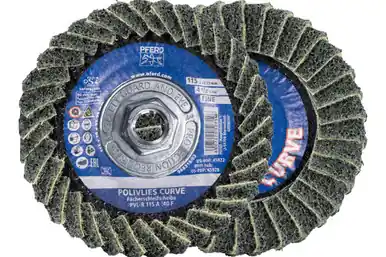 PFERD 45928 - Flap Disc, PVL-R, POLIVLIES CURVE, 4-1/2" x 5/8-11, Fine, Aluminum oxide (5pk)