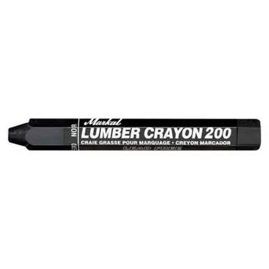 MARKAL 80353 200 Lumber Crayons, 1/2 in, Black (12pk)