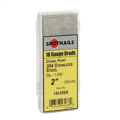 Spotnails 18132SS - 2" 18 Gauge Brads, 304SS, 1000ct
