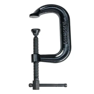 PALMGREN 9629512 - 4" Drop Forged Deep Throat C-Clamp w/ Black Oxide Spindle