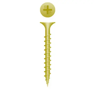 Strong-Point 615CY - 6 x 1-5/8" Bugle Head Outdoor Screw, Yellow Zinc 5000ct