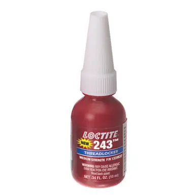 LOCTITE 1329837 243 Threadlockers, Medium Strength, 10ml, 3/4 in Thread, Blue