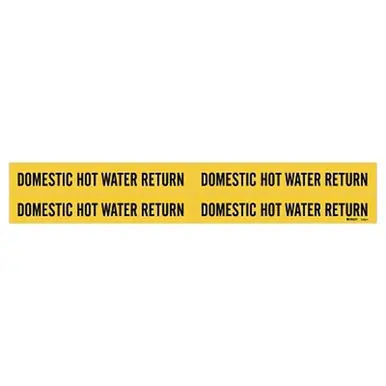 Brady 7088-4 Pipe Marker, "Domestic Hot Water Return"