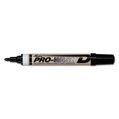 MARKAL 97013 PRO-WASH D Detergent Removable Markers, 1/8 in Tip, Medium, Black (48pk)
