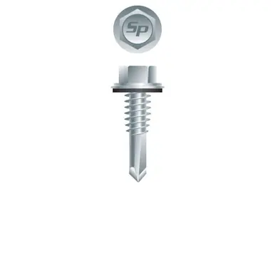 Strong-Point HA4 - 12-24 x 7/8" Hex Head w/ Washer Self-Drilling Screw, Zinc 3000ct
